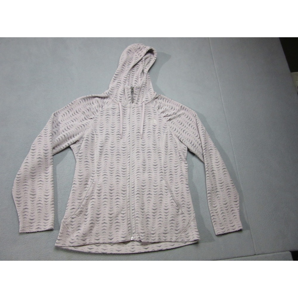 The North Face Hoodie Womens Medium Light Purple Geometric Chevron Fleece